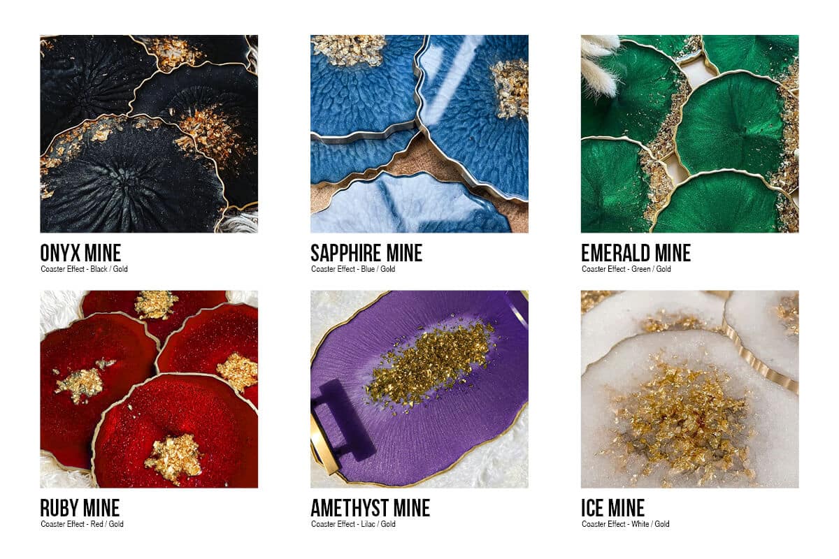 coaster gold epoxy metallic set color 8 coaster gold epoxy metallic set color 8