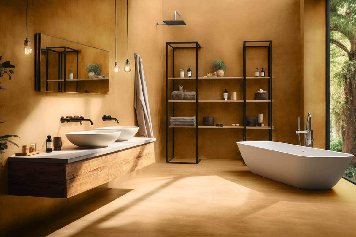 microceemnt bath ochre brown design microceemnt bath ochre brown design
