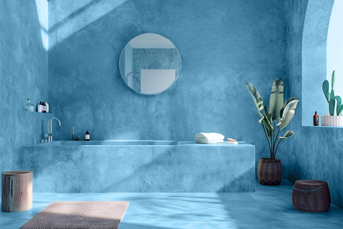 microcement bath sky blue design microcement bath sky blue design